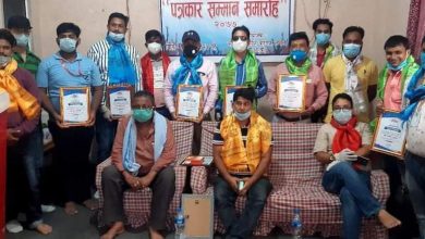 Photo of भाईजान्स अफ बिरगंज सस्थाद्वारा पर्सेली पत्रकारलाई सम्मान ।