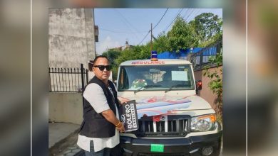 Photo of गान्धी जयन्तीको अवसरमा भारतीय दूतावासद्वारा साहिब दरबार सेवा सस्थानलाई १ थान एम्बुलेन्स प्रदान ।