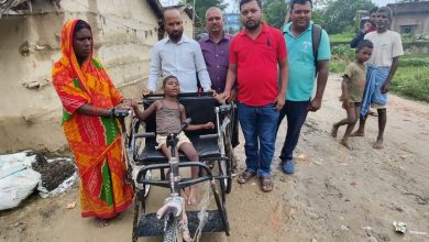 Photo of भोजपुरी टाईम्स दैनिकको वार्षिकोत्सवमा ह्विल चेयर वितरण