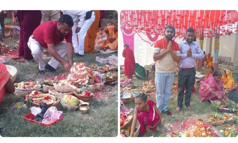 Photo of अस्ताउँदो सूर्यलाई अर्घ्य दिएर धुमधामका साथ छठ पर्व मनाइँदै