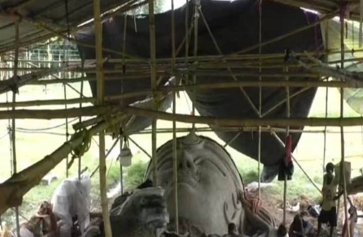 Photo of 112 feet idol in Kamalpur of Ranaghat, big doubts about Durga Puja