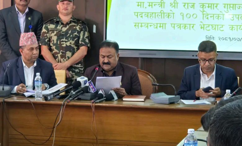 Photo of सय दिनको कार्यप्रगति सुनाउँदै सामान्य प्रशासनमन्त्री गुप्ताले भने : सुशासनमा जोड दिएको छु