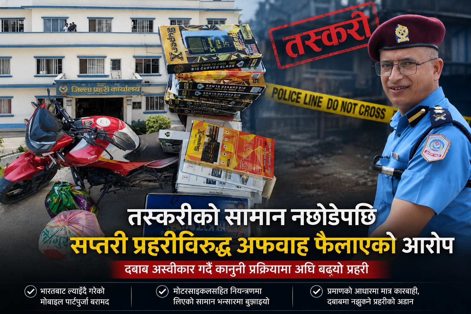Photo of तस्करीको सामान नछोडेपछि सप्तरी प्रहरीविरुद्ध अफवाह ! दबाब अस्वीकार गर्दै भन्सारमा बुझाइयो बरामद सामग्री